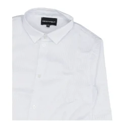 Chemise en popeline avec broderie d'aigle monochromatique