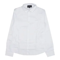 Chemise en popeline avec broderie d'aigle monochromatique