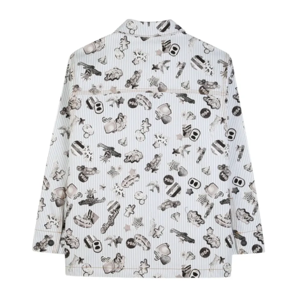 Chemise à imprimé cartoon rayé
