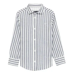 Chemise à logo brodé à rayures verticales
