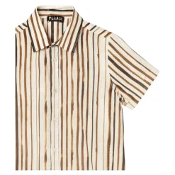 Chemise à manches courtes rayée