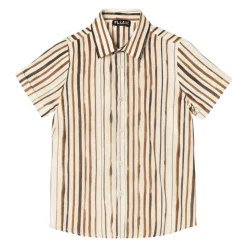 Chemise à manches courtes rayée