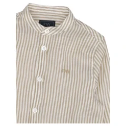 Chemise rayée en lin et coton