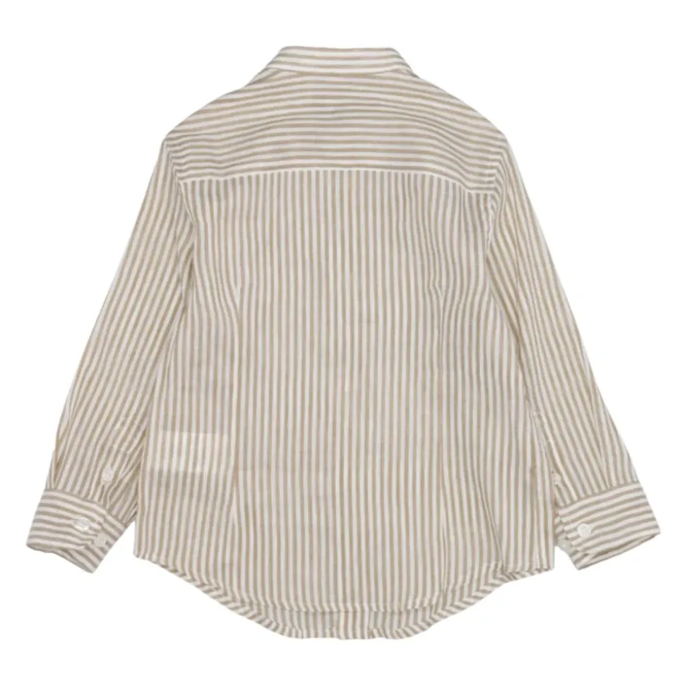 Chemise rayée en lin et coton