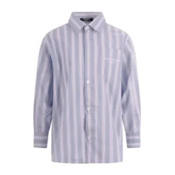 Chemise rayée à logo brodé