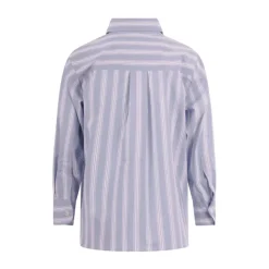 Chemise rayée à logo brodé