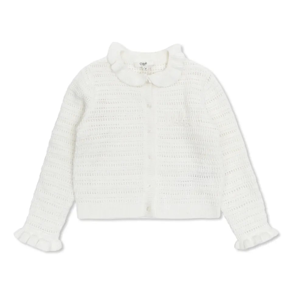 Cotton Frilled Cardigan