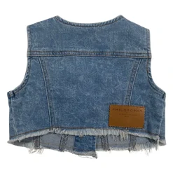 Cropped Denim Vest