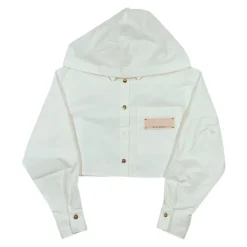 Enfant Chemise Courte de Couleur Beurre avec Capuche
