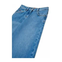 Enfants Jeans Larges Courts en Denim Bleu