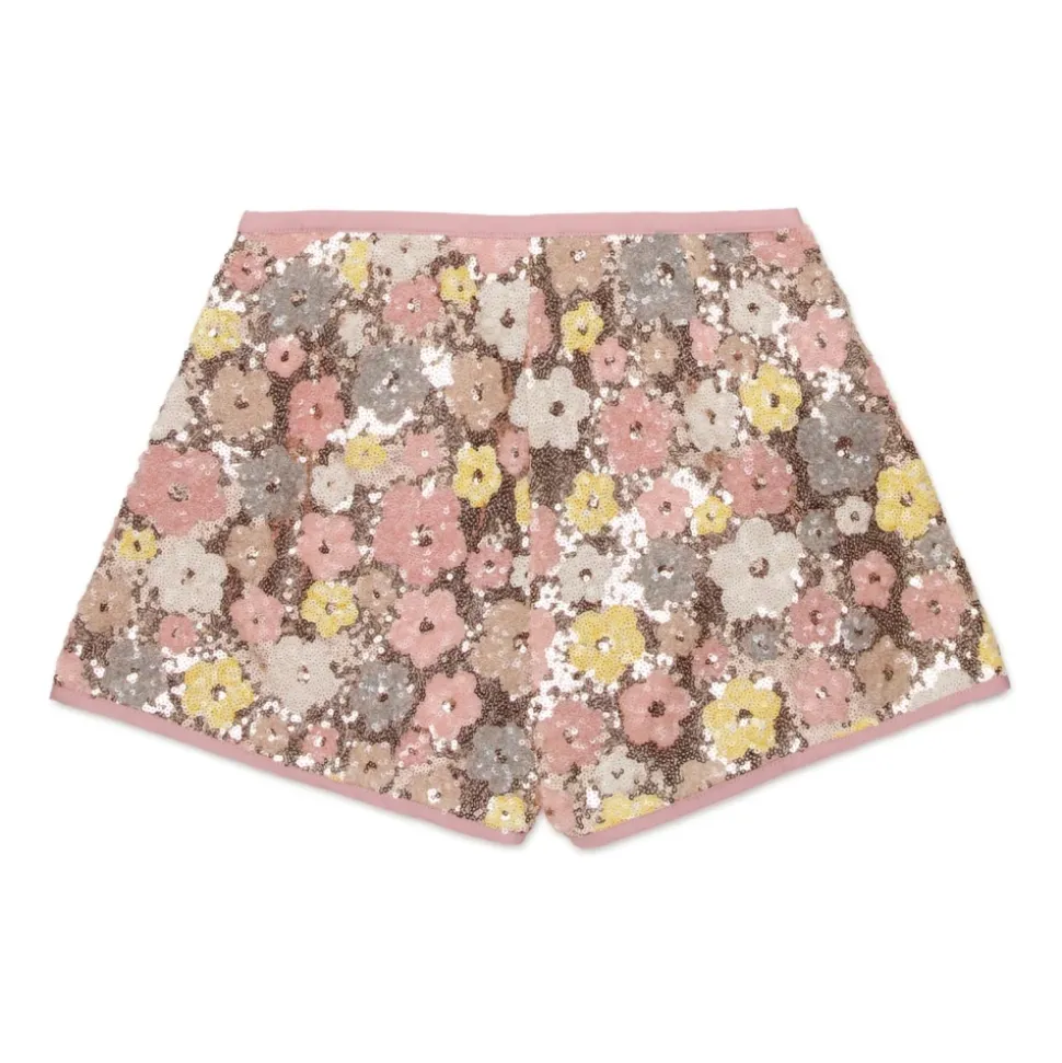 Floral Sequin-Embellished Shorts
