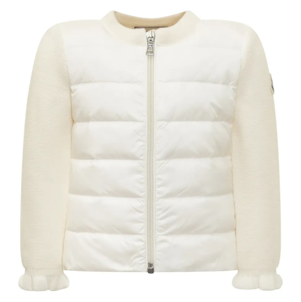 Gilet Cardigan Zippé en Laine Rembourrée