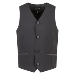 Gilet croisé en laine légère avec détails en satin