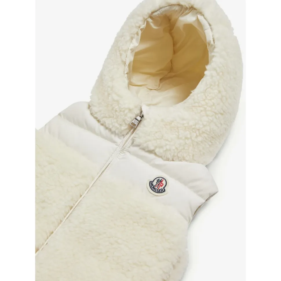 Gilet en Duvet Ivoire pour Bébé Fille
