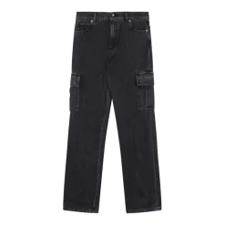 Jean Cargo en denim à cinq poches avec étiquette logo