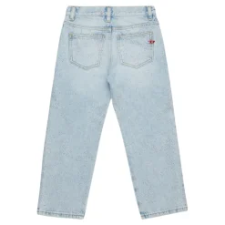 Jeans délavés clairs avec strass