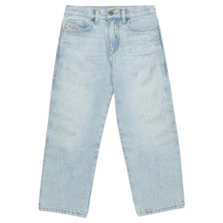 Jeans délavés clairs avec strass