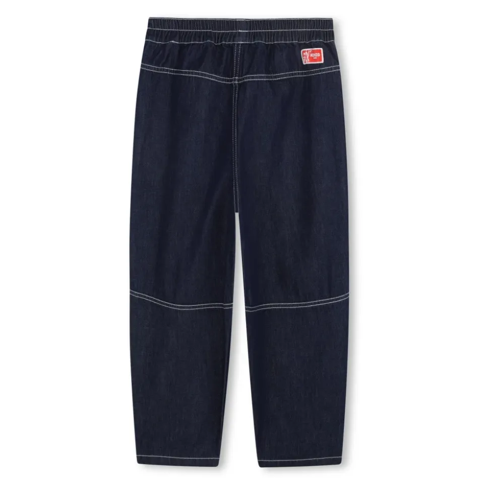 Jeans à empiècements et surpiqûres contrastées