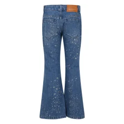 Jean Évasé Bleu avec Étoiles en Lurex