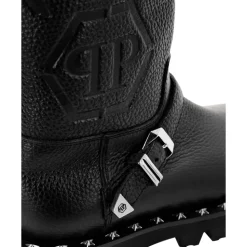 Leather Biker Boots Monogram