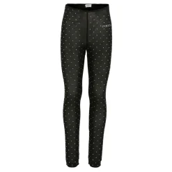 Leggings en Maille Noire avec Strass