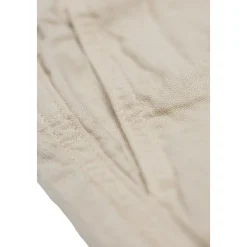 Linen Shorts With Logo Patch