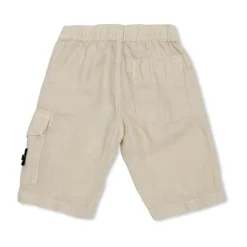 Linen Shorts With Logo Patch