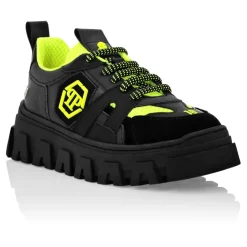 Lo-top Sneakers Mix Materials Hexagon Neon