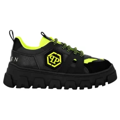 Lo-top Sneakers Mix Materials Hexagon Neon