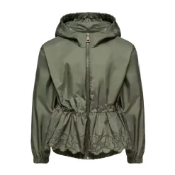 Manolya Veste de Pluie à Capuche et Fleurs Brodées