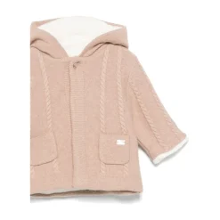 Manteau à Capuche en Tricot Câblé