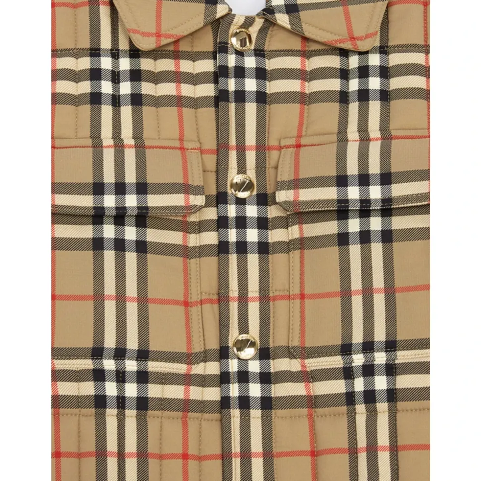 Manteau Matelassé à Carreaux Vintage