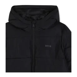 Manteau Noir Matelassé avec Capuche
