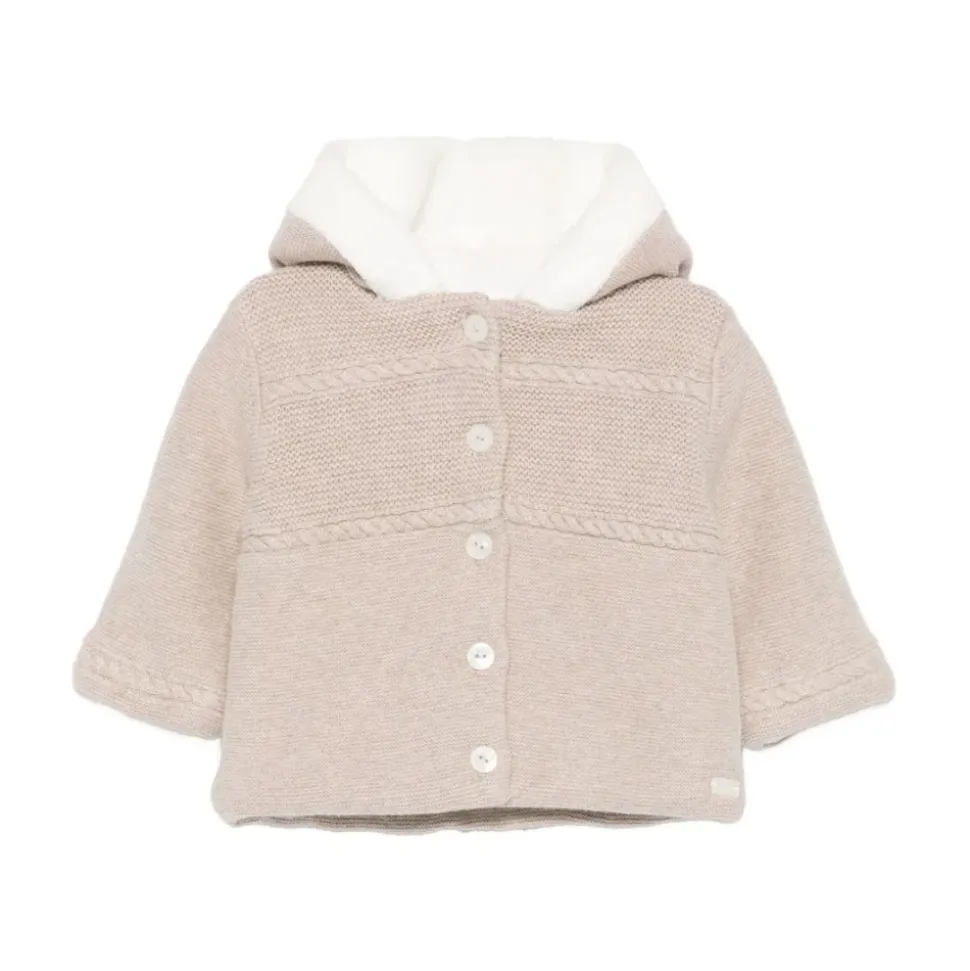 Manteau Tricoté Doublé en Fausse Fourrure