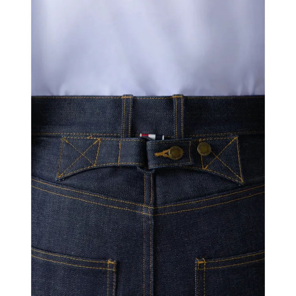 Pantalon à Bretelles Arrière en Denim Selvedge