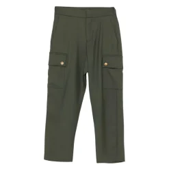 Pantalon cargo avec boutons dorés