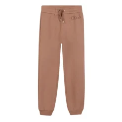 Pantalon de survêtement en coton marron avec logo