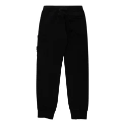 Pantalon de Survêtement Noir avec Patch Logo en Coton Garçon