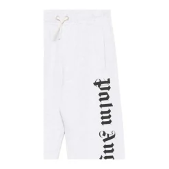 Pantalon en Coton Gris avec Imprimé Logo