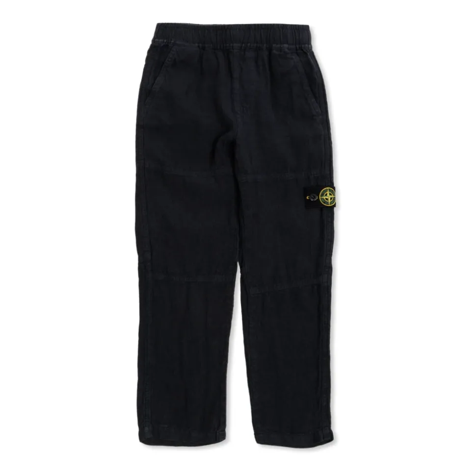 Pantalon en lin avec écusson logo