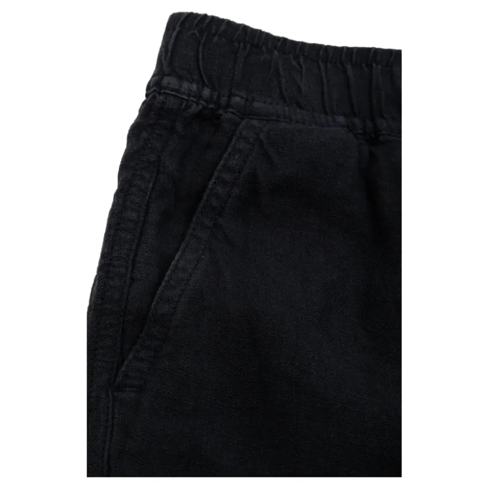 Pantalon en lin avec écusson logo
