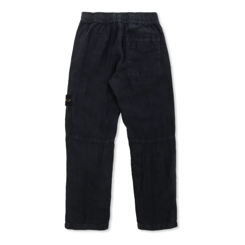 Pantalon en lin avec écusson logo