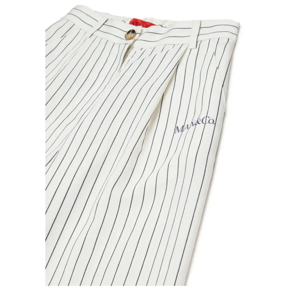 Pantalon large à rayures avec logo