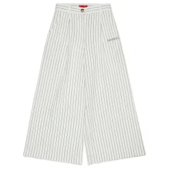 Pantalon large à rayures avec logo