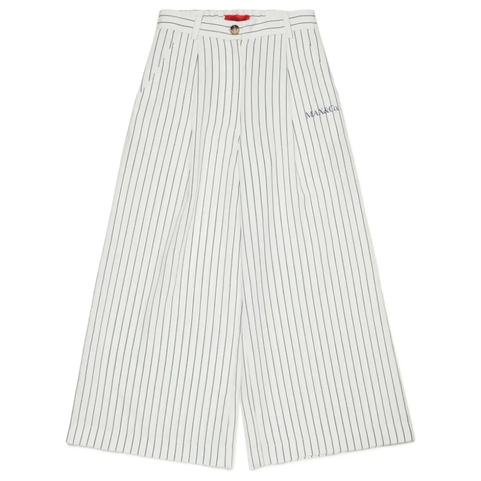 Pantalon large à rayures avec logo