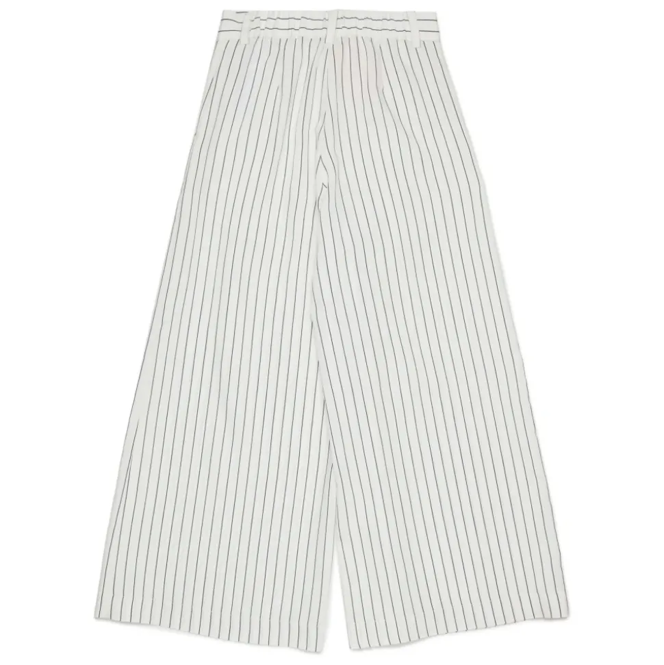 Pantalon Large à Rayures Verticales