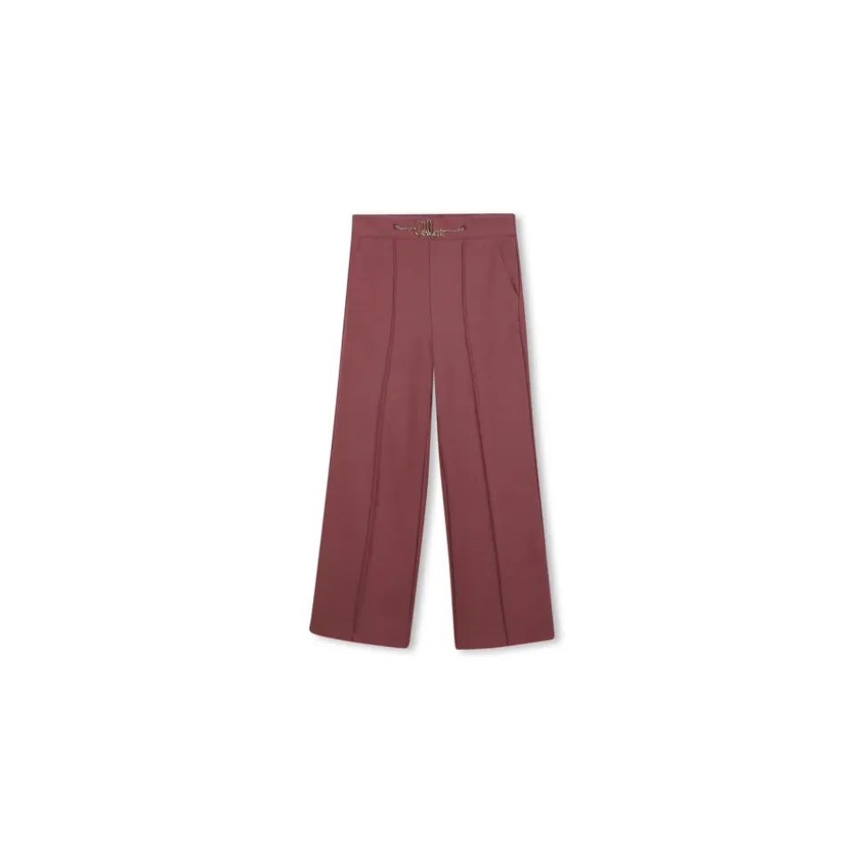 Pantalon Large Rose avec Ceinture