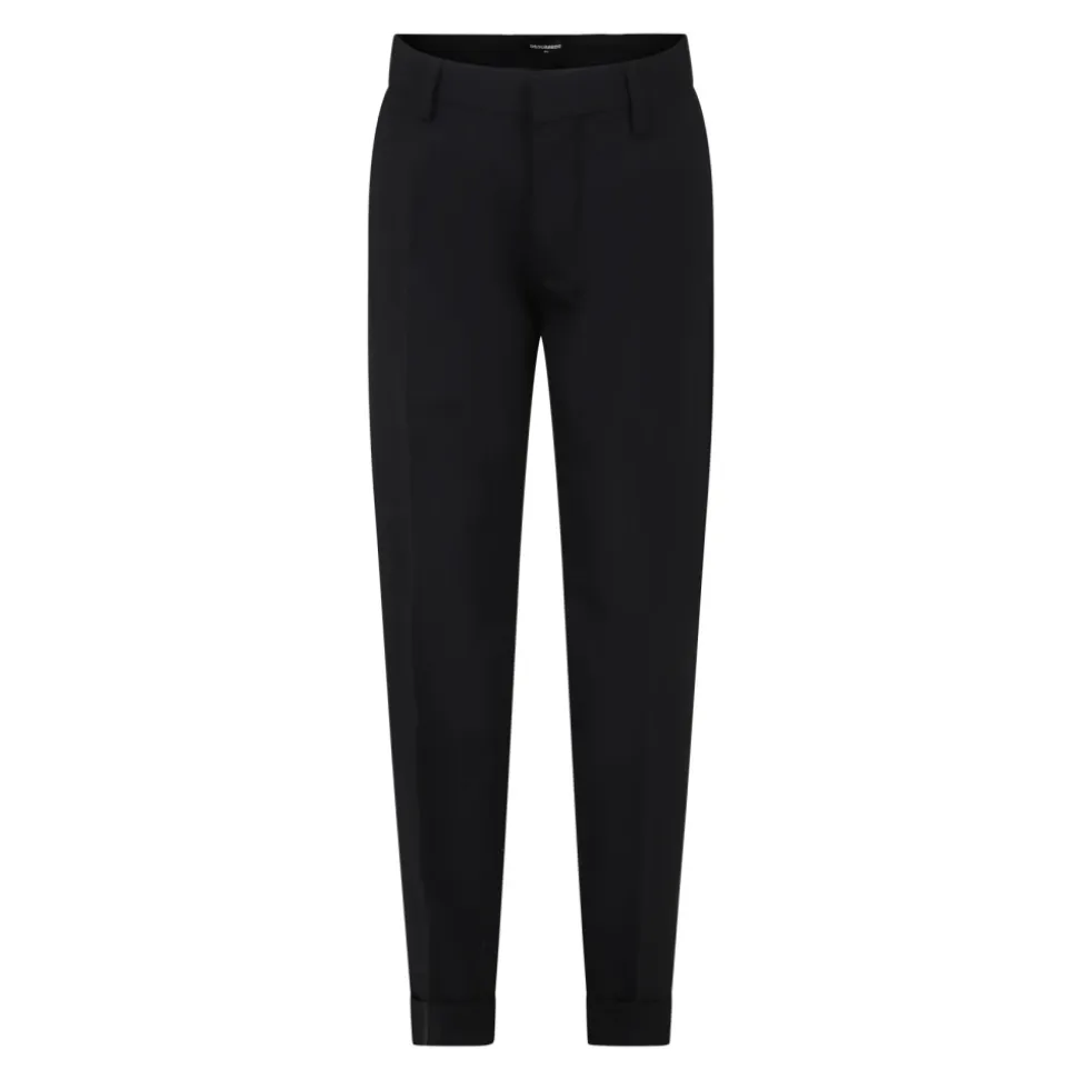 Pantalon élégant noir avec logo en métal