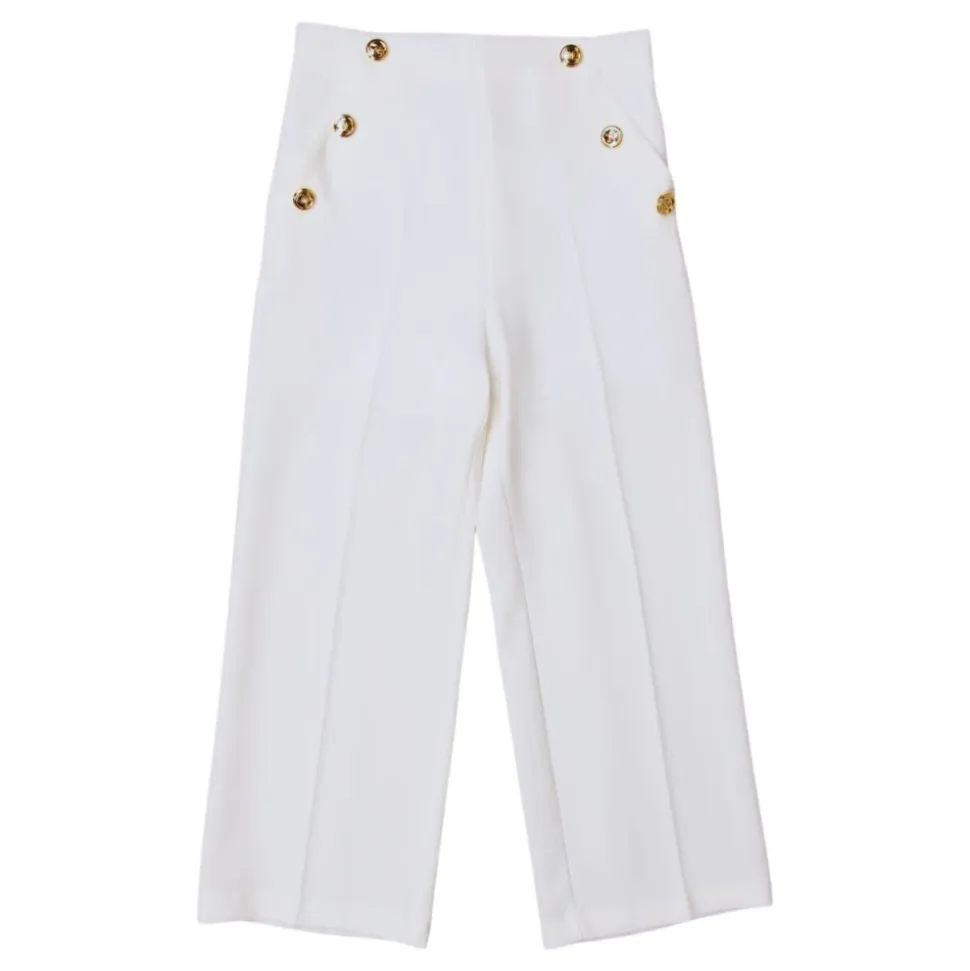Pantalon taille haute avec boutons