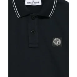 Polo Bleu avec Bordure Rayée